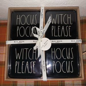 Black Rae Dunn Halloween Coasters